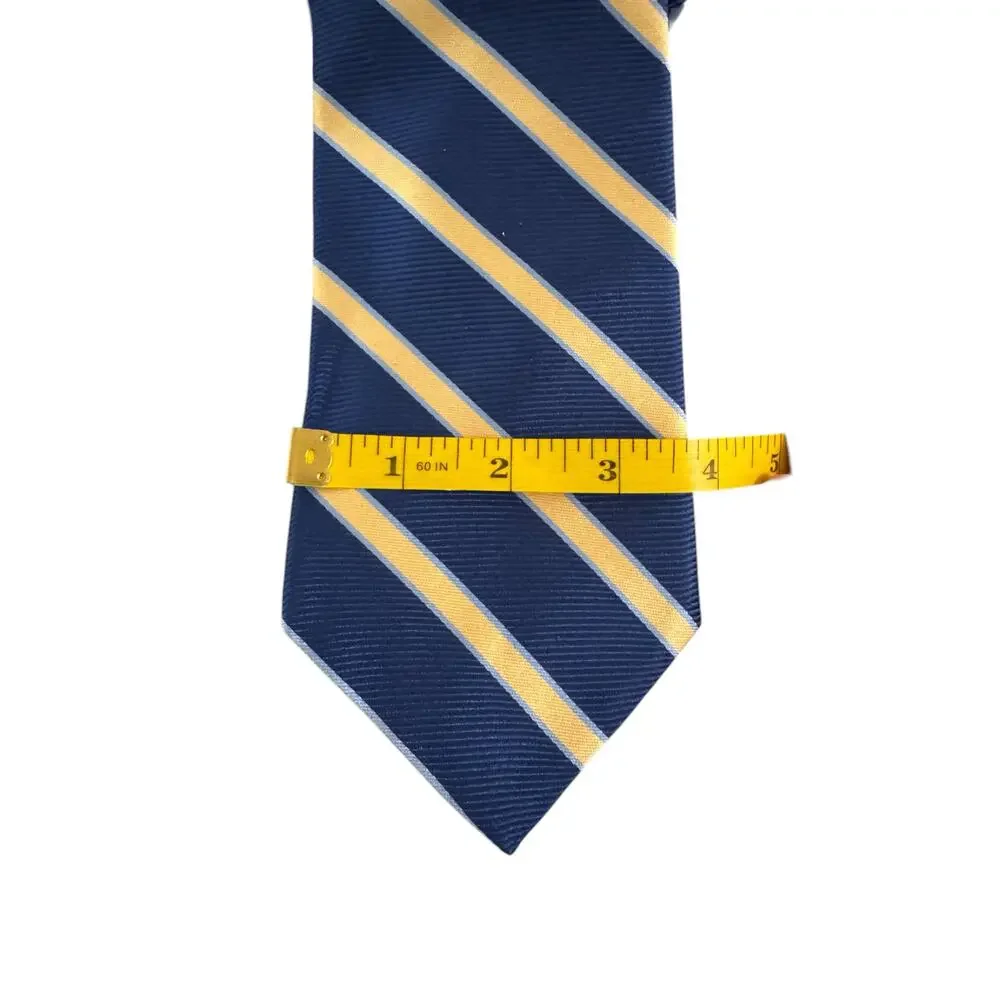 BROOKS BROTHERS *NEW* Blue Yellow Diagonal Stripe Tie 100% Silk Made in USA